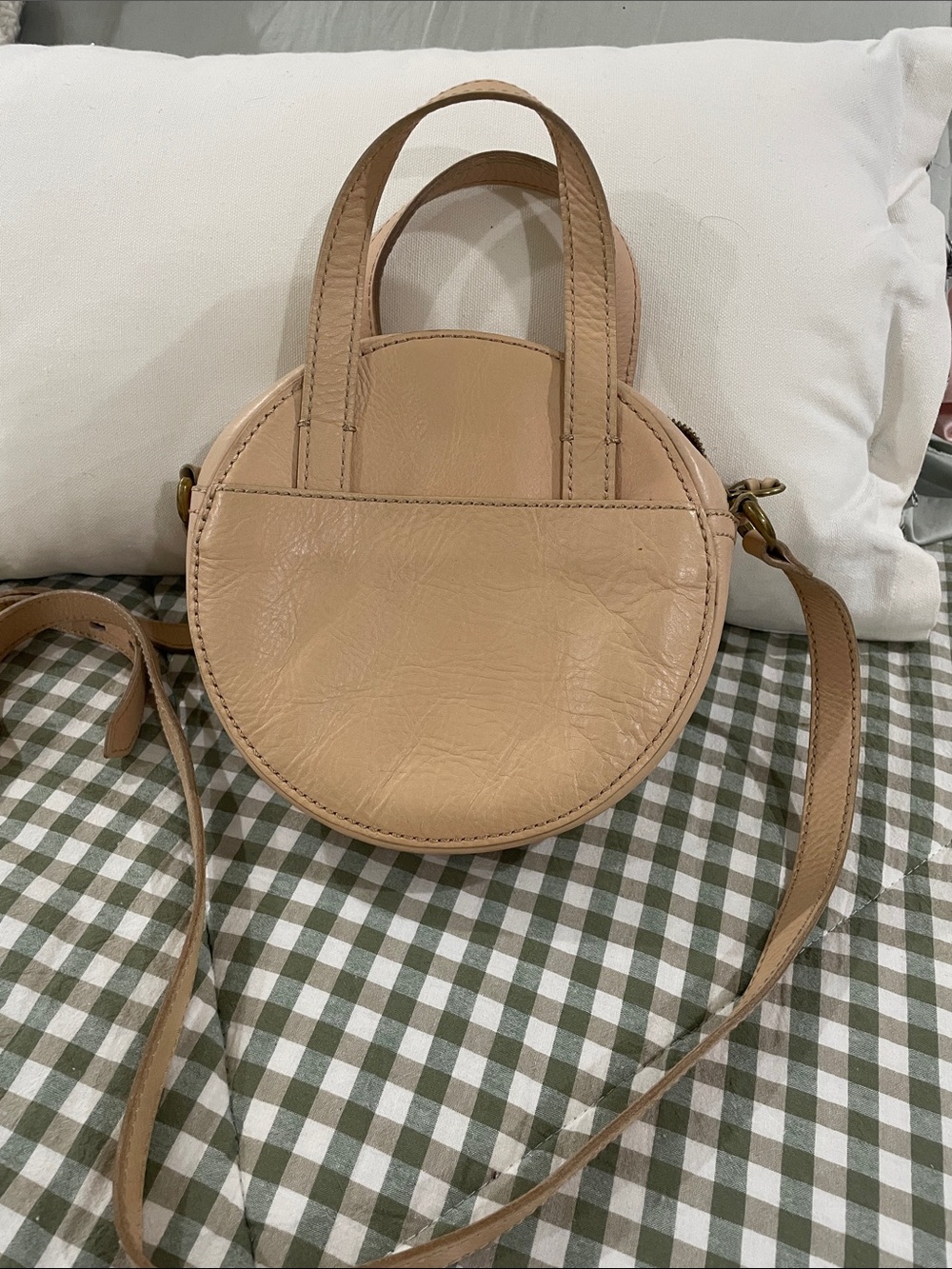 Madewell Women’s Round “Juno”Crossbody Bag in Light Tan